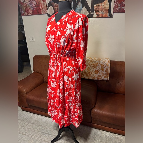 CROFT & BARROW BEAUTIFUL FLORAL PRINT MAXI DRESS SIZE PXXL - Picture 4 of 16